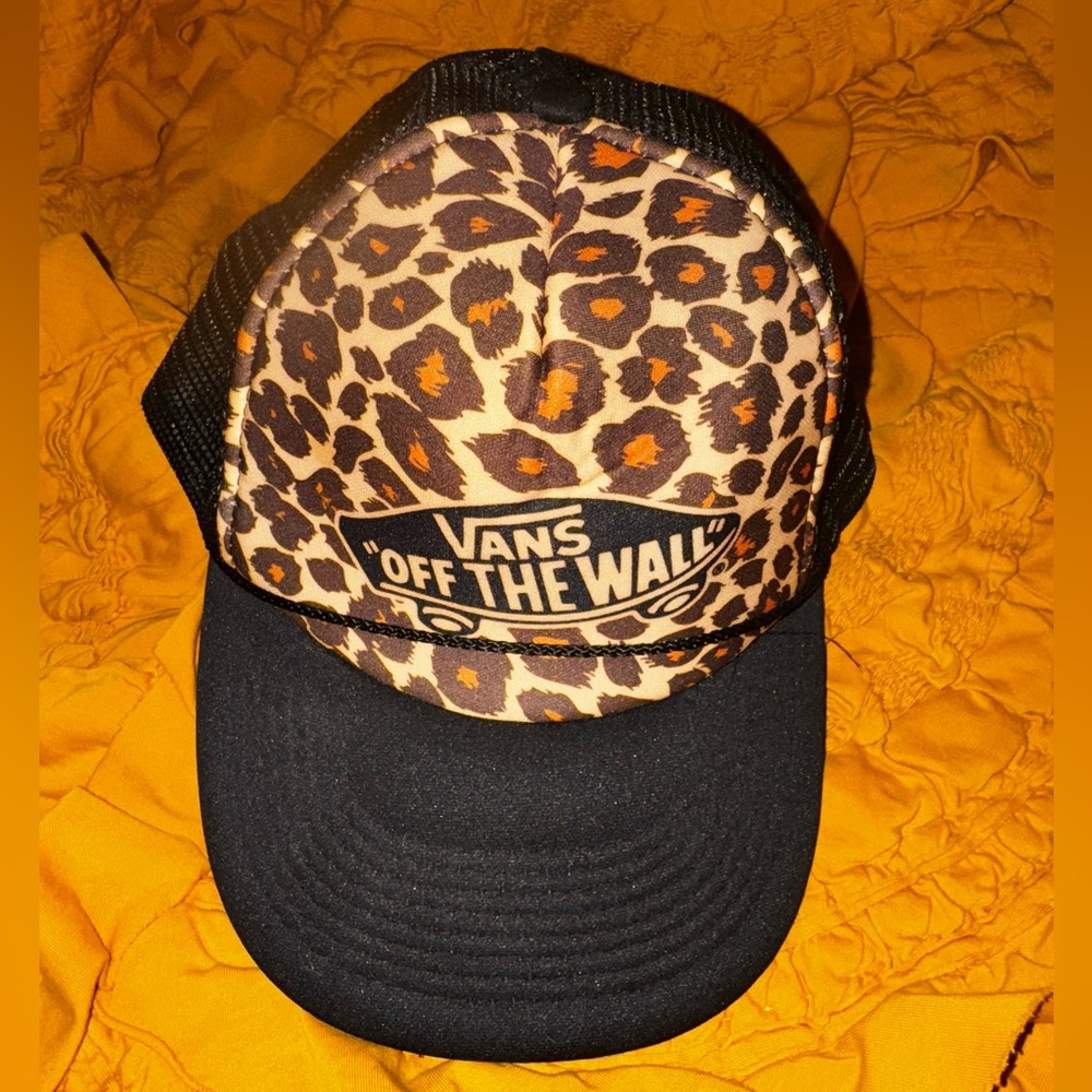 Vans Leopard Pattern Trucker Cap with Black Mesh